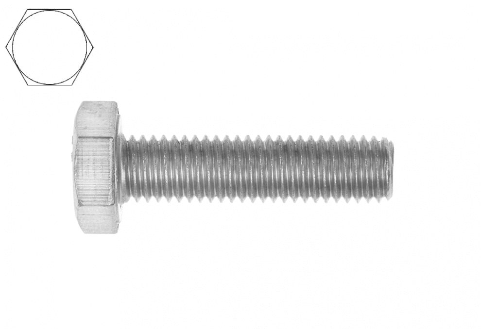 Болт машинен DIN 933 кл 10.9 М10/70 BL – Високо якостен