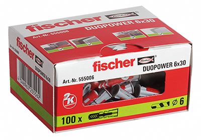 Дюбел универсален Duopower  6*30 мм. – 100 бр. (Fischer)