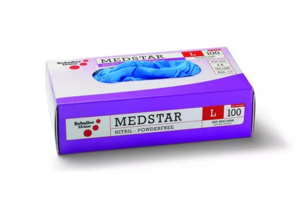 Ръкавици Medstar Nitril медицински 100бр кут – сини – размер XL – (Schuller)