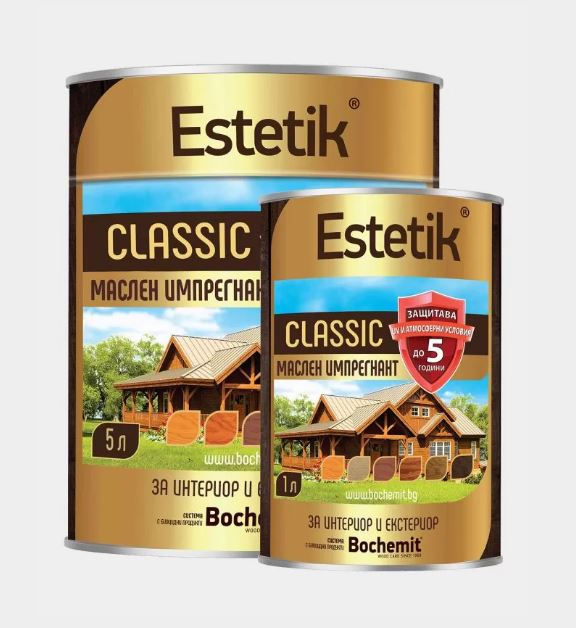 Импрегнатор за дърво на маслена основа Estetik Classik – 5 л Тик – (Bochemit)