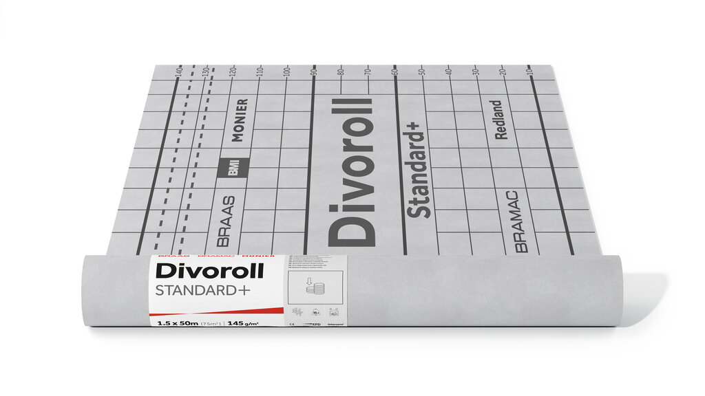 Фолио подпокривно дифузионно Divoroll STANDARD +145 гр. – 75 кв. м. (Брамак)