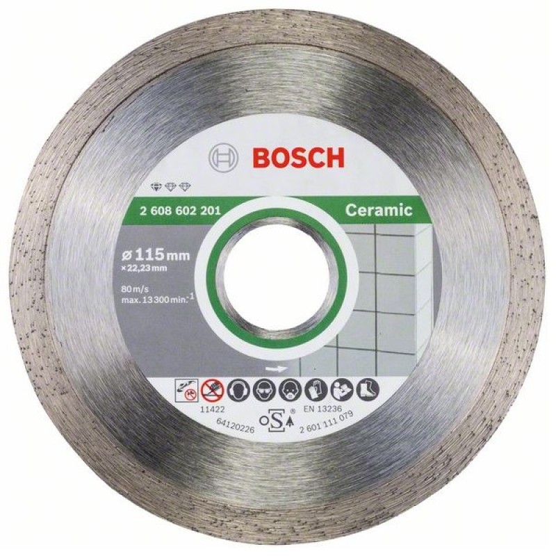 Диск диамантен за рязане Standard for Ceramic 115/22.23/7 мм – (Bosch)