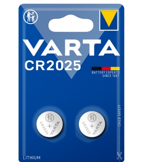 Батерия литиева CR 2025 – 2 бр – (Varta)