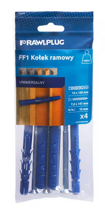 Дюбел фасаден рамков FF1-L 10/120 – универсален с винт фрезенк TX40 блистер 4 бр – (Rawlplug)