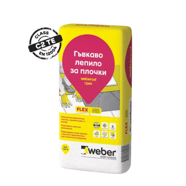 Лепило за плочки и камък С2Т webercol грес F606 – 25 кг. Сиво (Weber)