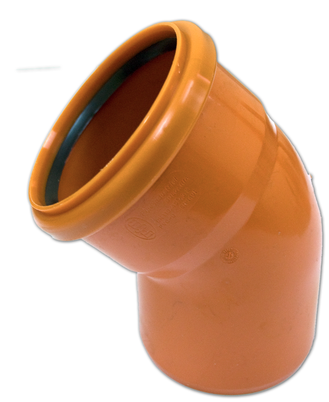 Дъга PVC/U Ф160/45° оранжева – (Pipelife)
