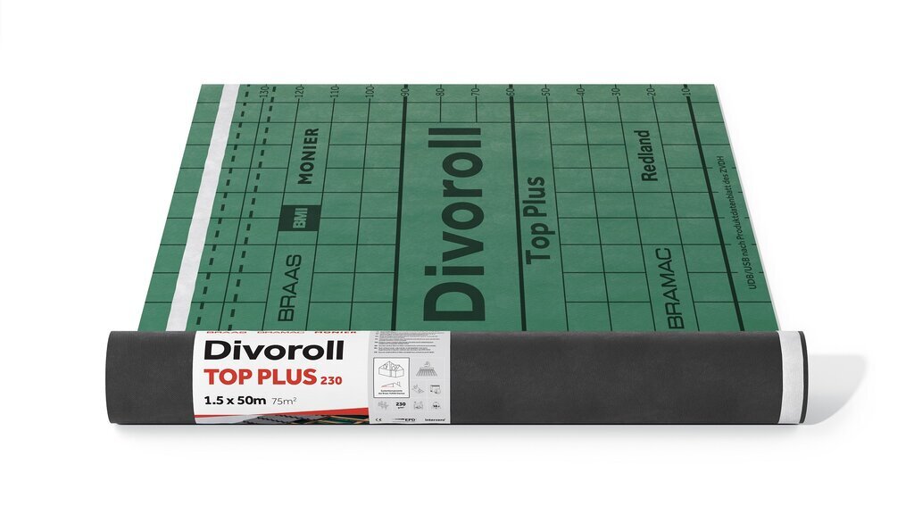 Фолио подпокривно дифузионно Divoroll Top Plus 230 гр. – 75 кв. м. (Брамак)
