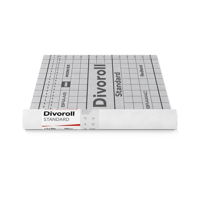 Фолио подпокривно дифузионно Divoroll STANDARD 120 гр. – 75 кв. м. цвят бял (Брамак)